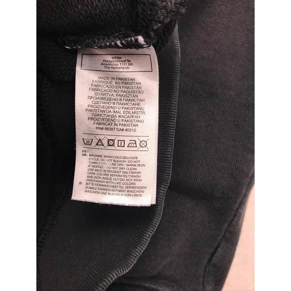 Adidas Origionals Trefoil‎ Hoodie Mens Medium Black Pullover Sweatshirt Logo
